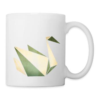 Origami: stolzer Schwan (Pergament-Optik) - Mug blanc - blanc - Droite