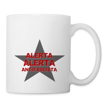 ALERTA ALERTA ANTIFA mostly backprint Rueckendruck - Tasse - Weiß - Rechts
