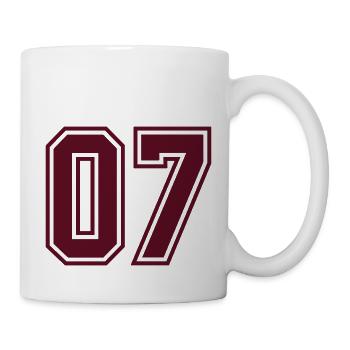 07 sports jersey football number mono - Tasse - Weiß - Rechts