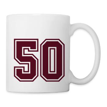 50 sports jersey football number mono - Tasse - Weiß - Rechts