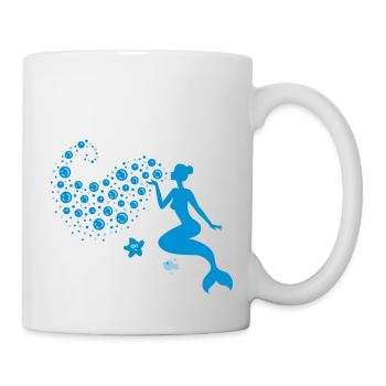 Meerjungfrau - Mermaid Kiss - Nixe - See - 2C - Tasse - Weiß - Rechts