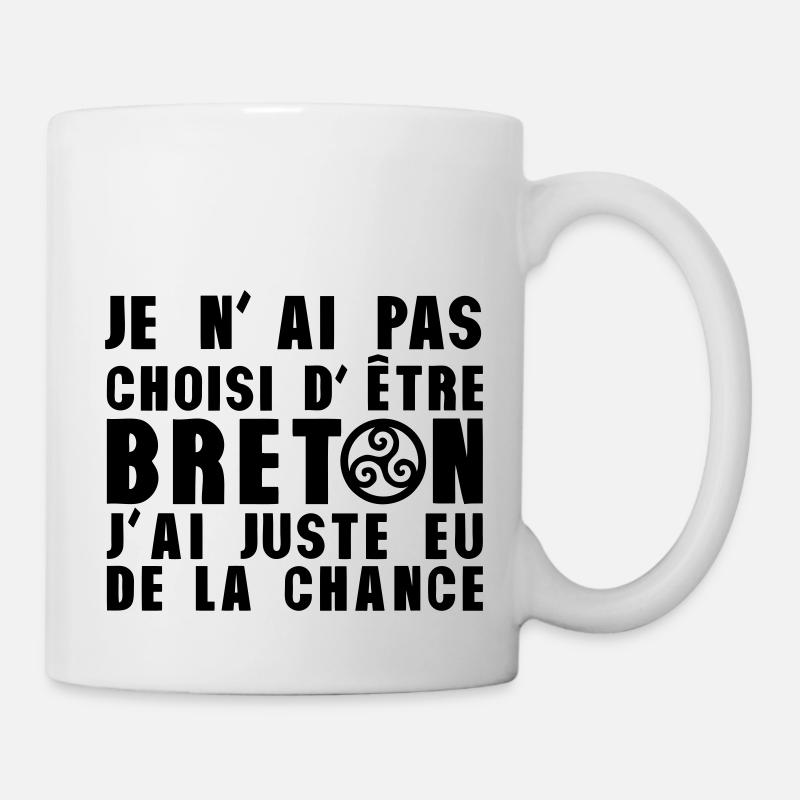 pas choisi etre breton juste chance expression - Mug blanc - blanc