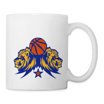 lion logo basketball ball sports in 1710 - Mug - white - Right