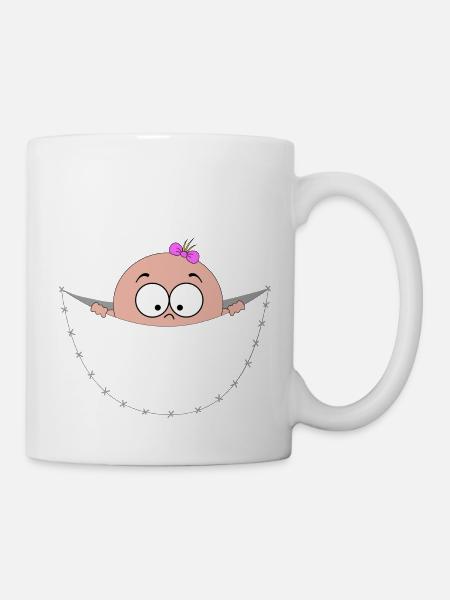 regard ventre poche sac bébé grossesse - Mug blanc - blanc