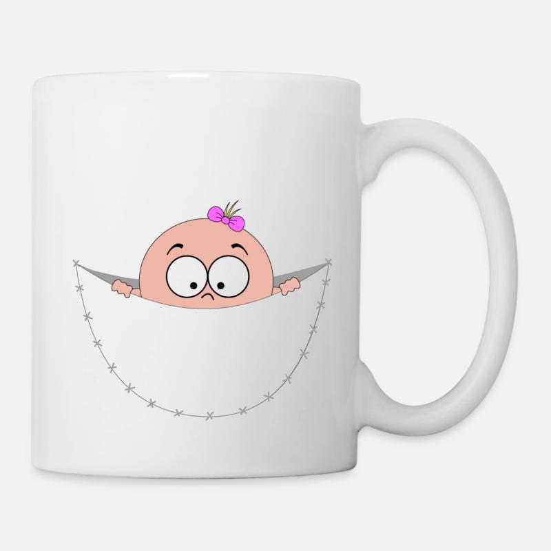 regard ventre poche sac bébé grossesse - Mug blanc - blanc
