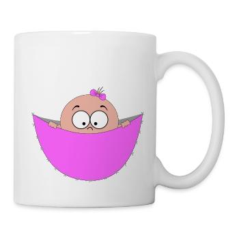 pregnant pregnancy baby bag pouch belly looking - Mug - white - Right