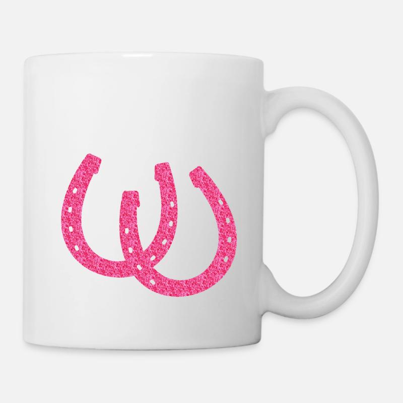Glitzernde Hufeisen - Tasse - Weiß