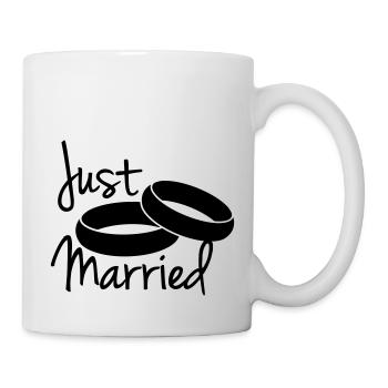 Just Married Rings Design - Mug blanc - blanc - Droite