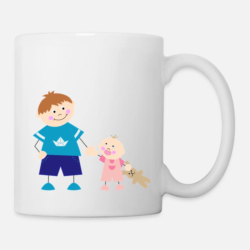 Der große Bruder und die kleine Schwester - Tasse - Weiß