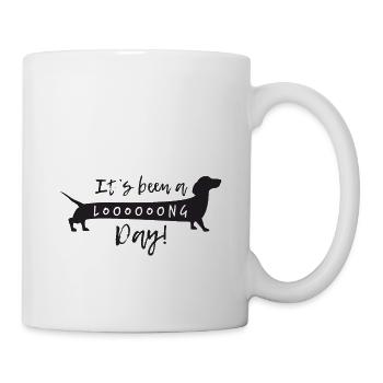 Es war ein langer Tag! | Lustiger langer Dackel - Tasse - Weiß - Rechts