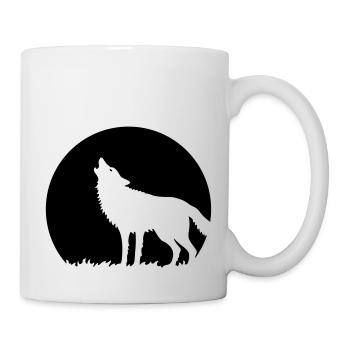 Howling Wolf At Full Moon (1C) - Mug - white - Right