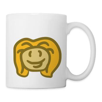 Blonde heureux smiley de visage jeune fille souria - Mug blanc - blanc - Droite