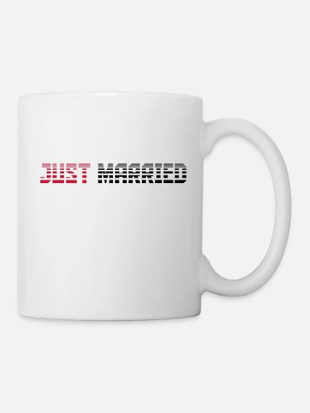 Just Married texte Logo Design - Mug blanc - blanc