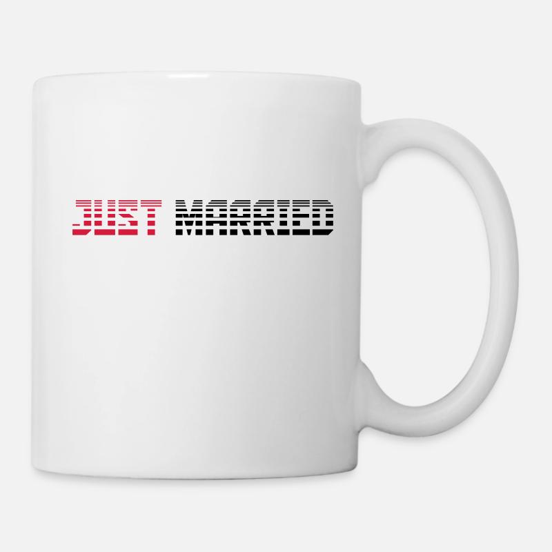 Just Married Text Logo Design - Mug - white