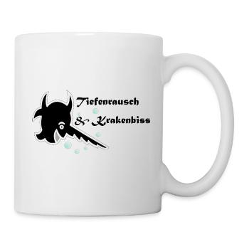 Tiefenrausch, Schwertfisch, Luftblasen - Tasse - Weiß - Rechts