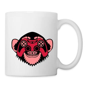Monkey Controller Spiele Auge Joystick Geek - Tasse - Weiß - Rechts