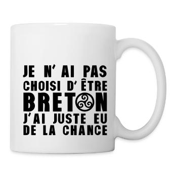pas choisi etre breton juste chance - Mug blanc - blanc - Droite