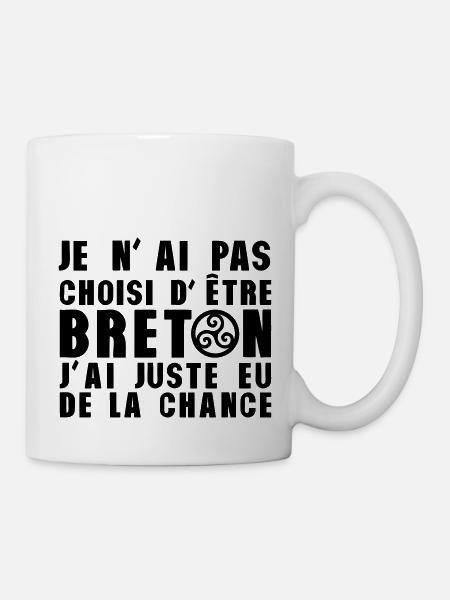 pas choisi etre breton juste chance - Mug blanc - blanc