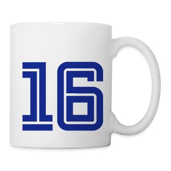 College Numbers, Nummern, Sports Numbers, 16 - Mug blanc - blanc - Droite