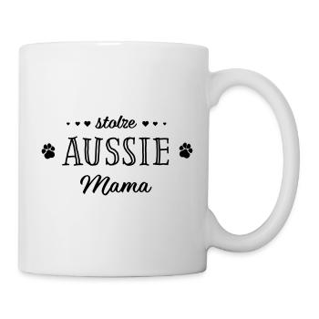 proud Aussie Mama dog paws hearts - Mug - white - Right