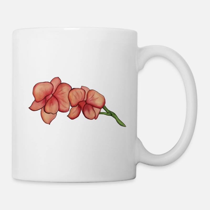 Orchidée rose - Mug blanc - blanc