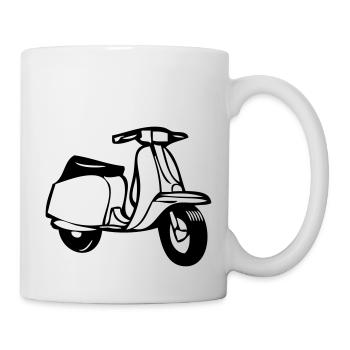 motorroller cool - Tasse - Weiß - Rechts