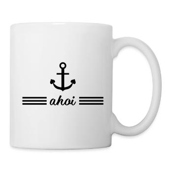 Ahoi Anker - ahoy anchor mit Herz - Tasse - Weiß - Rechts