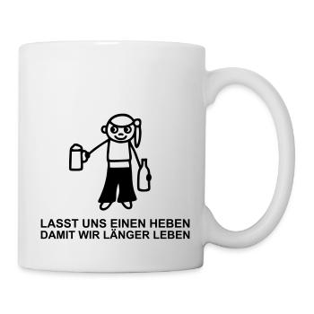 Strichmännchen Trinkspruch - Tasse - Weiß - Rechts
