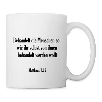 Bibelvers - Matthäus 7.12 - Tasse - Weiß - Rechts
