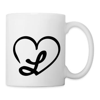 Liebe Buchstabe L mit Herz - Tasse - Weiß - Rechts