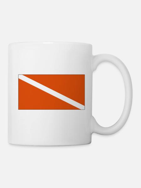 Taucherflagge AI - Tasse - Weiß