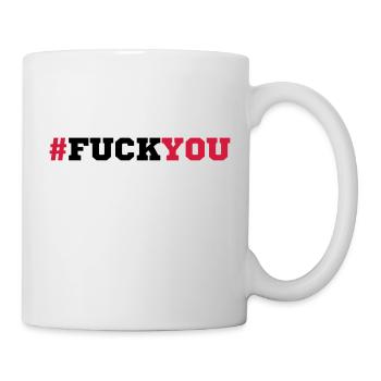 Hashtag text pattern symbol fuck you off logo desi - Mug - white - Right