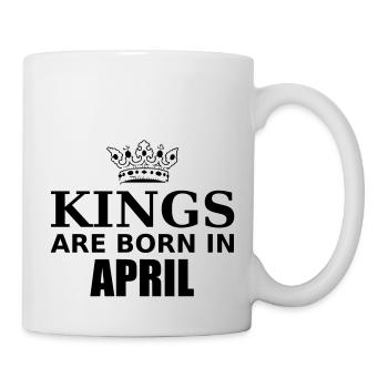 kings are born in april - Tasse - Weiß - Rechts