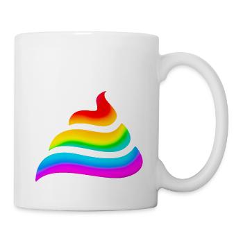 Einhorn, Kacke, Regenbogen, Scheiße, Festival, - Tasse - Weiß - Rechts