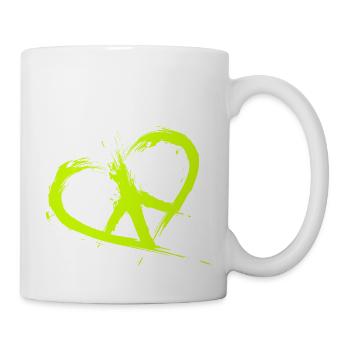 Peace Symbol Heart Hippy Peace Freedom - Mug - white - Right
