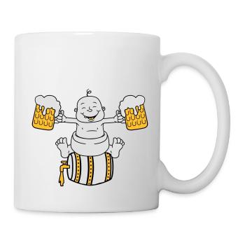 drunk, octoberfest, drinking, alcohol, glass, jug, - Mug - white - Right