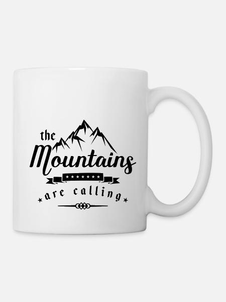 mountains are calling design - Tasse - Weiß