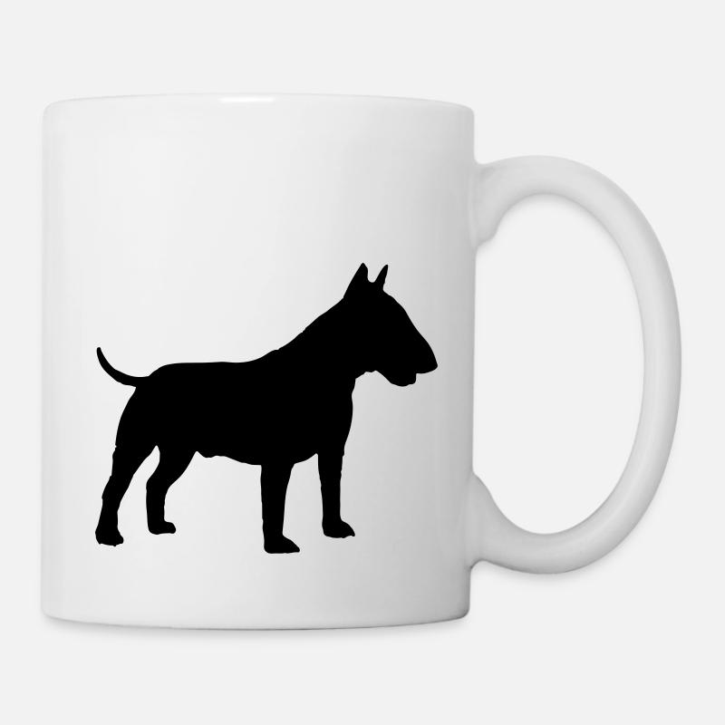 bullterrier silhouette dog - Tasse - Weiß