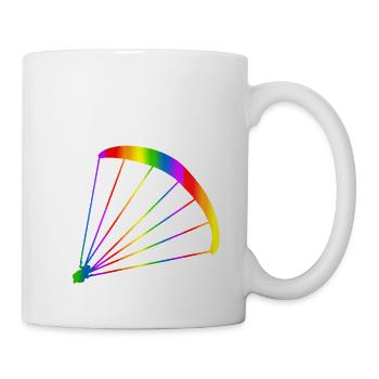 Bunter Gleitschirm Regenbogen - Tasse - Weiß - Rechts