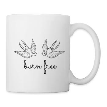 Hirondelles - born free - Mug blanc - blanc - Droite