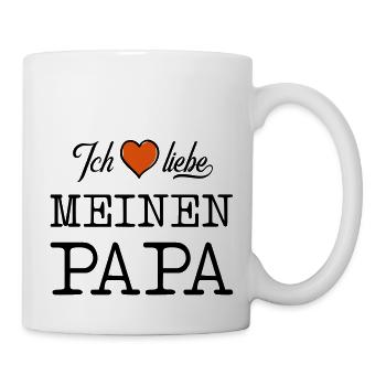 Ich liebe meinen Papa Herz - Tasse - Weiß - Rechts