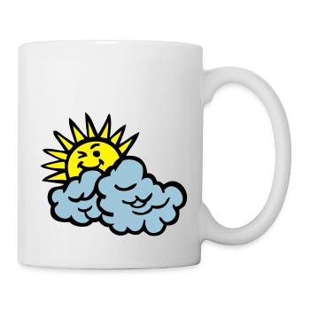 Wolke Lächeln Sonne - Tasse - Weiß - Rechts