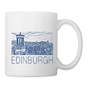 Dessin à la plume Edimbourg - Mug blanc - blanc - Droite