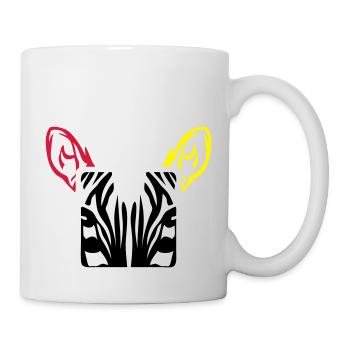 zebre animal design carre - Mug - white - Right