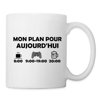 mon plan pour aujourd'hui t-shirt geek cadeau - Mug blanc - blanc - Droite