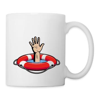 Swimming ring & distress design - Mug - white - Right