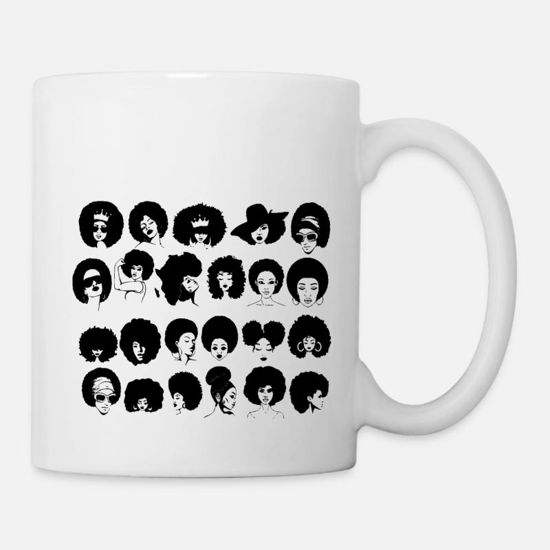 Afro femme - Mug blanc - blanc