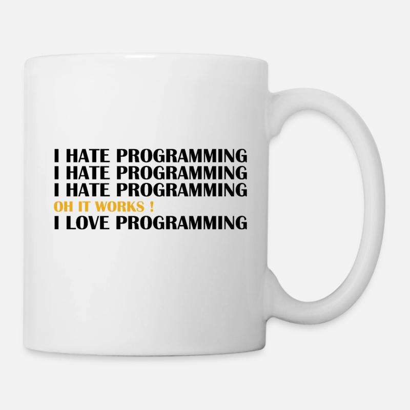 Étudiant en informatique, j'adore la programmation - Mug blanc - blanc