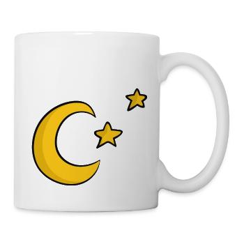 Mond und Sterne - Tasse - Weiß - Rechts