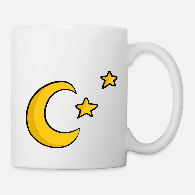 lune et étoiles - Mug blanc - blanc